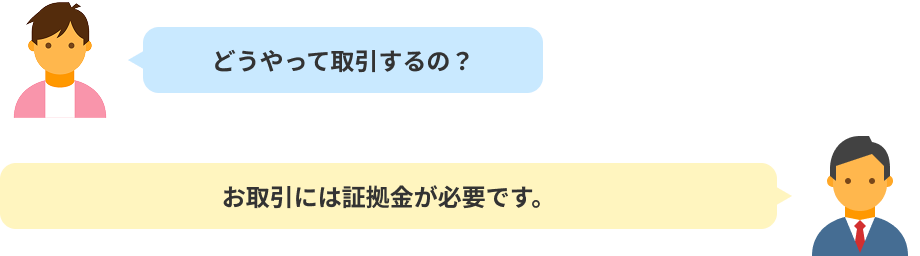 どうやって取引するの?・お取引には証拠金が必要です。