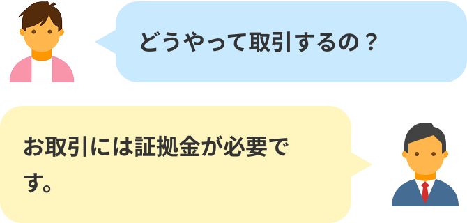どうやって取引するの?・お取引には証拠金が必要です。