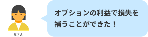 オプションの利益で損失を補うことができた