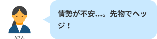 情勢が不安...。先物でヘッジ!