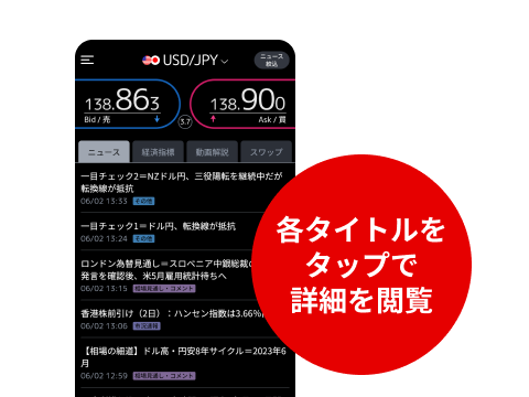 各タイトルをタップで詳細を閲覧