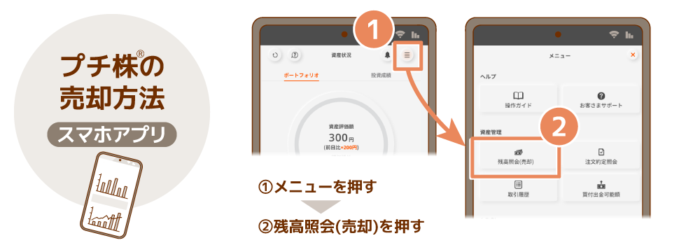 プチ株®の売却方法 スマホアプリ