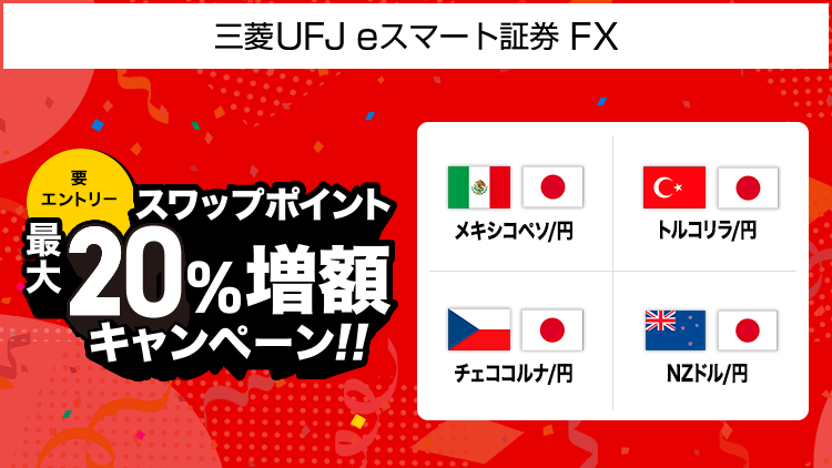 FX スワップポイント最大20％増額キャンペーン（要エントリー）