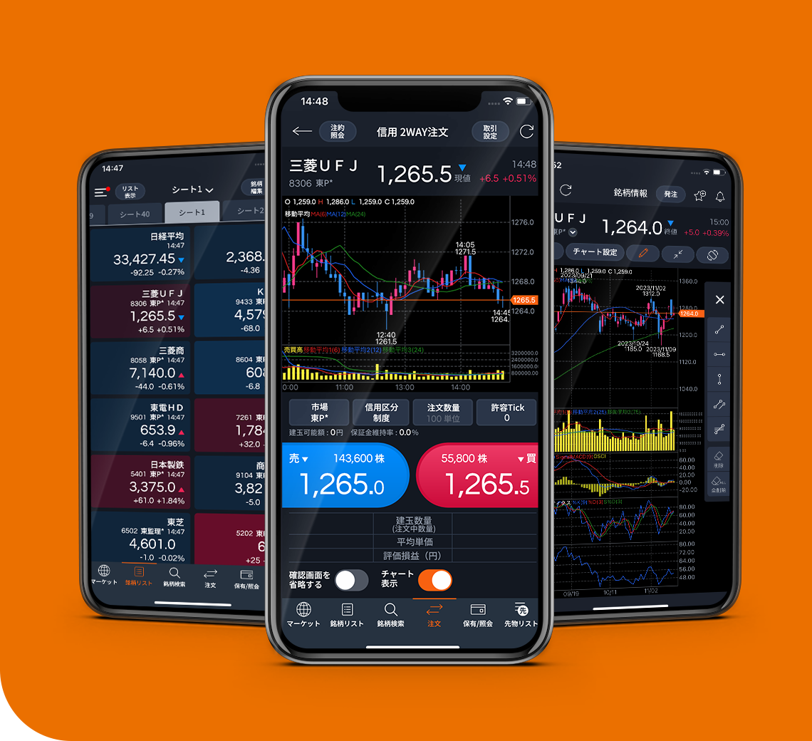 高機能トレーディングアプリ 三菱UFJ eスマート証券 株・先物OPアプリ