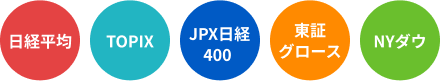 日経平均 TOPIX JPX日経400 東証グロース NYダウ