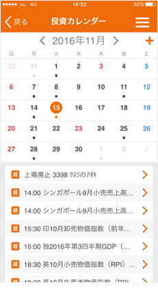 投資カレンダー