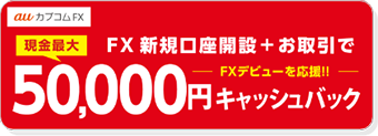 FX新規口座開設＋お取引で現金最大50,000円プレゼント