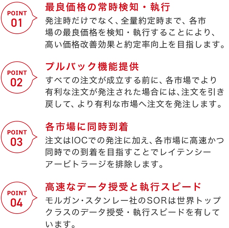 三菱UFJ eスマート証券が提供するSORの特長