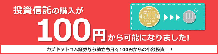 投資信託の購入が100円