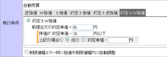 ＜売り注文の予約（Uターン注文R）＞