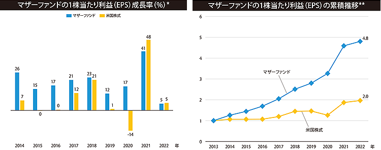 マザーファンドの1株当たり利益成長率