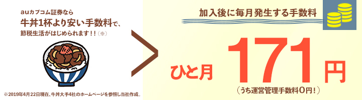 加入後に毎月発生する手数料ひと月167円