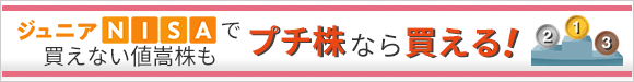 ジュニアNISAで買えない値嵩株も　プチ株なら買える！