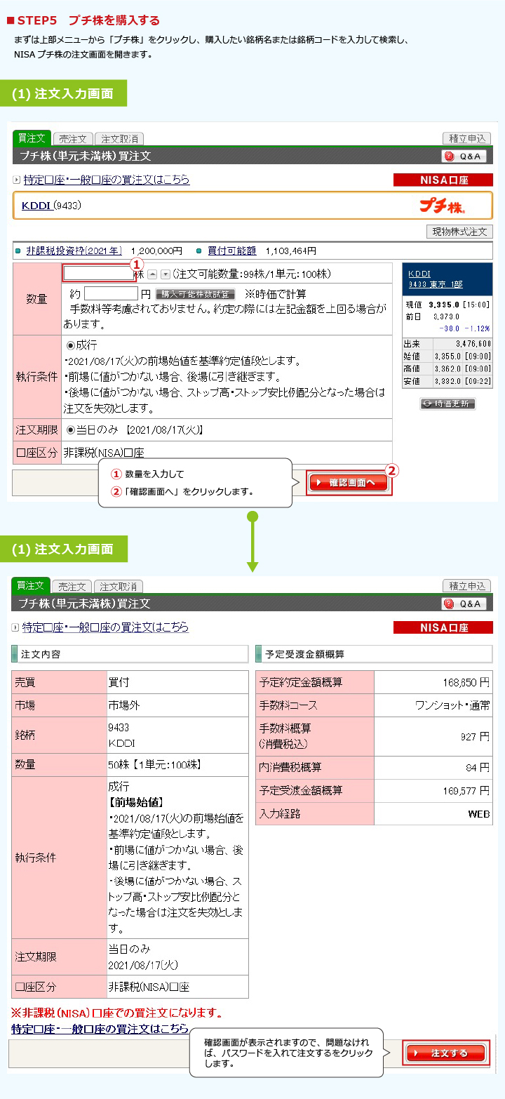 NISAプチ株購入方法