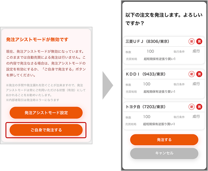 注文の発注方法について