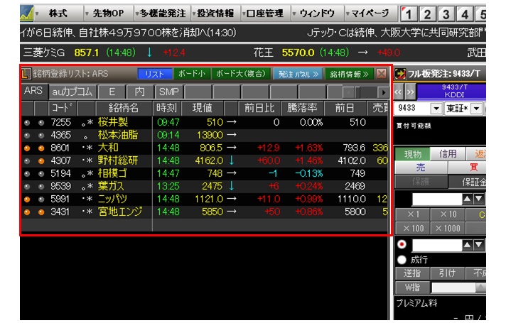銘柄登録リスト