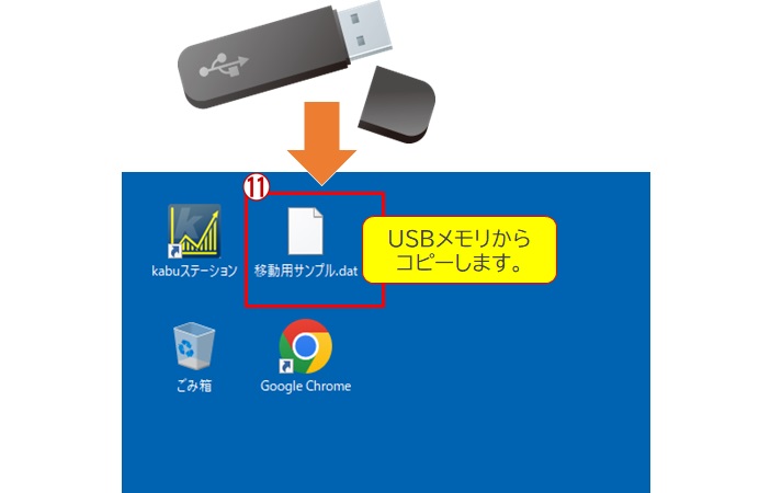 USBからデスクトップにコピー