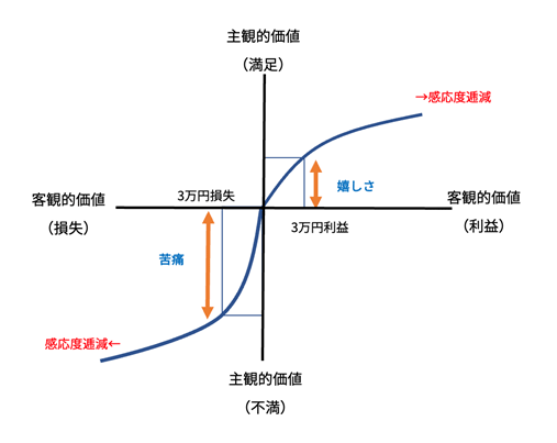 プロスペクト理論　価値関数