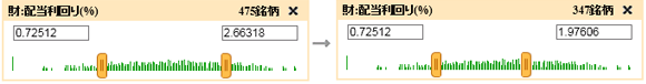 スライドバーによる視覚的な検索範囲設定